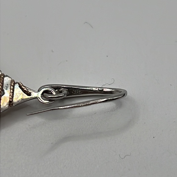 STERLING SILVER WIRE WRAPPED DANGLE EARRINGS - Picture 4 of 6